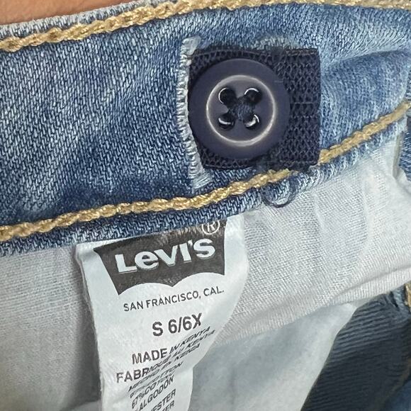 LEVI'S 726 Flare Jeans Mid Rise Slim Fit Light Wash Light Blue Denim Kids Sz 6 - Picture 9 of 10